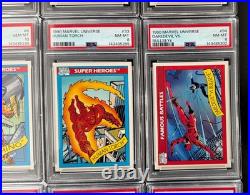 (15) PSA Graded Lot / 1990 Marvel Universe IRON MAN WOLVERINE THING PSA 10 9 8 7
