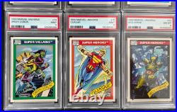 (15) PSA Graded Lot / 1990 Marvel Universe IRON MAN WOLVERINE THING PSA 10 9 8 7