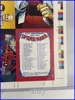 1962-1992 Comic Images SPIDER-MAN 30th Anniversary UNCUT SHEET Trading Card Set