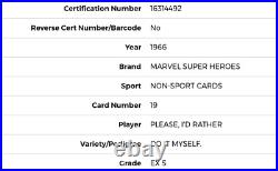 1966 Donruss Marvel Iron Man Rookie #19 PSA 5 Pop 10
