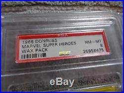 1966 Donruss Marvel Super Heroes Card Wax Pack Sealed Psa 8 Great Price Htf