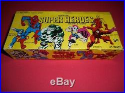1966 Marvel Super Heroes Card Display Box Donruss Spiderman Hulk Ironman
