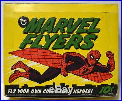 1966 Topps MARVEL FLYERS DISPLAY BOX w 10 UNOPENED PACKAGES / FLYERS Marvelmania
