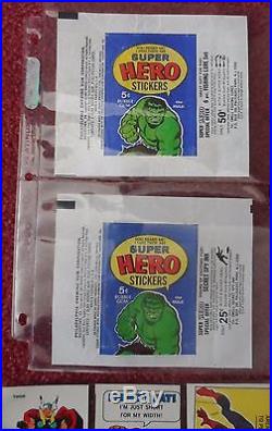 1967 MARVEL SUPER HERO STICKERS COMPLETE SET + wrappers Philadelphia Chewing Gum