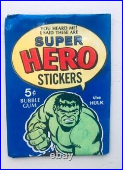 1967 Philly Gum Marvel Super Hero Stickers Unopened Gum Card Wax Pack Rare Minty