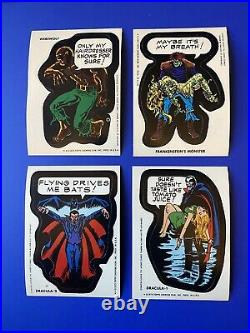 1974 1975 Topps Marvel Comic Book Heroes Stickers. Partial Set Of Tan Backs