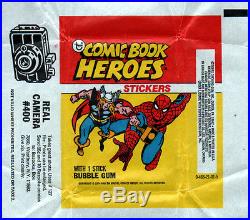 1974 -75 TOPPS Marvel COMIC BOOK HEROES STICKER SET 40/40 COMPLETE + 3 WRAPPERS