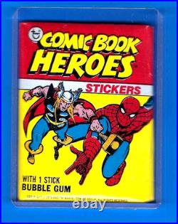 1974 Topps Comic Book Heroes Sealed Stickers Pack Wax 1975 Beautiful Clean Pack