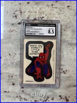 1975 Spider Man Marvel Sticker Topps CGC 8.5 POP 1 None higher TOP POP