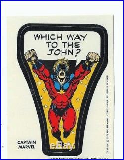 1975 Topps Captain Marvel Which Way To The John Variant Sticker Marvelmania