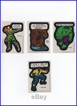1975 Topps Marvel Comic Book Heroes Complete 40/9 Sticker Set With Checklist