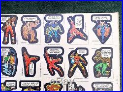 1975 Topps Marvel Comic Book Heroes Stickers RARE Uncut Sheet