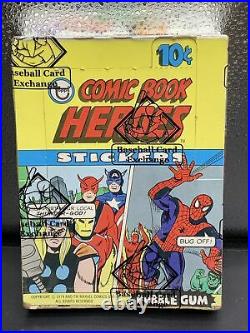 1975 Topps Marvel Comic Book Heroes Wax Pack Box BBCE Avengers Trading Cards