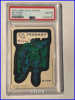 1975 Topps Marvel DR DOOM PSA 8 RC Rookie. Doctor Comic Book Heroes Stickers
