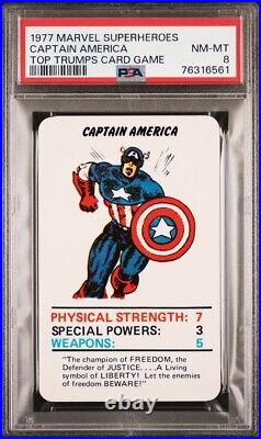 1977 Marvel Superheroes Captain America Top Trumps Card Game Psa 8 Nm-mint Pop 4