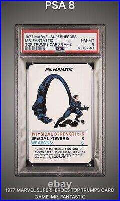 1977 Marvel Superheroes Top Trumps Card Game Mr. Fantastic Psa Graded New Label