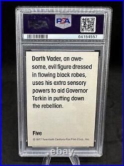 1977 Wonder Bread Star Wars Card #5 Darth Vader Graded PSA 8 NM-MT
