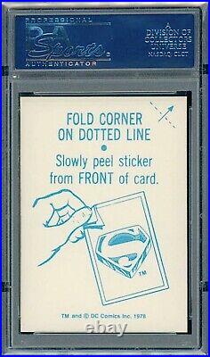 1978 Topps Superman Movie Foil Sticker #8 Flying, Fist Forward PSA 8 ^0? RARE