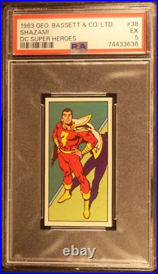 1983 Geo. Bassett & Co. Inc. DC Superheroes SHAZAM CAPTAIN MARVEL #38 PSA 5