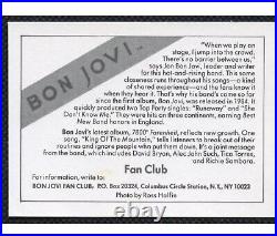 1985 Wonder Bread Bon Jovi Card Still in Original Packaging