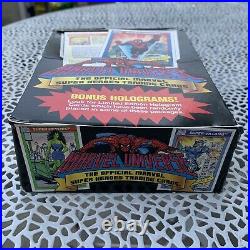 1990 IMPEL MARVEL UNIVERSE SERIES 1 TRADING CARDS FULL BOX of 36 SEALED PACKS