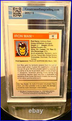 1990 IMPEL MARVEL Universe IRON MAN #42 GCG 9.5 VERY RARE COLLECTORS CARD