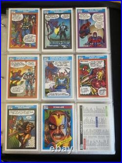 1990 Impel Marvel Universe Complete Set with Holos Mint Condition + Binder