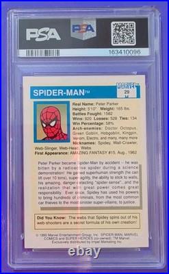 1990 Impel Marvel Universe Spider-Man PSA 8 NM-MT #29