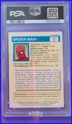 1990 Impel Marvel Universe Spider-Man PSA 8 NM-MT #29