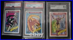 1990 Impel Marvel Universe Spiderman Card #2 PSA 9 Black Costume Venom Lot of 3