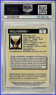 1990 Impel Skybox Marvel Universe #10 Wolverine Rookie PSA 10 GEM MINT