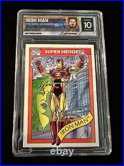 1990 Key Impel Marvel Universe Trading Iron Man #42 PGX 10