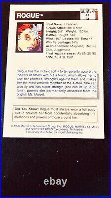 1990 Marvel Comics Super Heroes Trading Cards- Rogue #41 NM