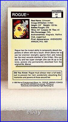 1990 Marvel Comics Super Heroes Trading Cards- Rogue #41 NM