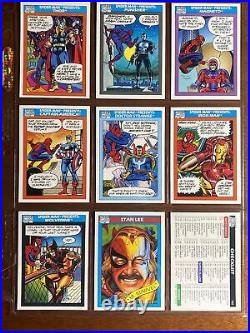 1990 Marvel Trading Cards Series 1 Complete Set 1-162 with Stan Lee W / Binder