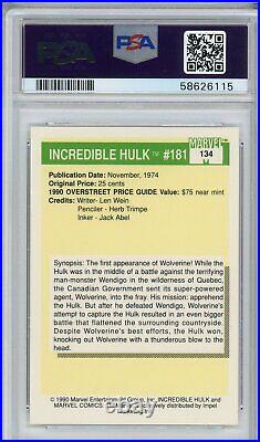 1990 Marvel Universe 134 Incredible Hulk #181 PSA GEM 10