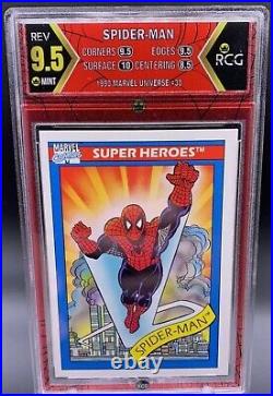 1990 Marvel Universe #30 Cosmic Spider-Man RCG 9.5 Gem MINT matching slab impel
