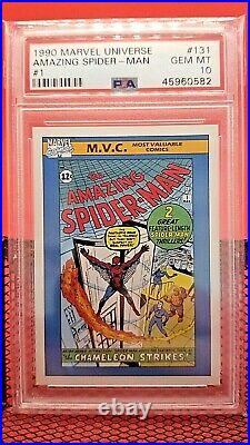 1990 Marvel Universe Amazing Spider Man #1 PSA 10 GEM MINT #131 (trading card)
