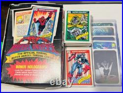 1990 Marvel Universe Complete Set with Holograms and Vendors Box ALL 167 CARDS