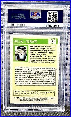 1990 Marvel Universe Hulk (Gray) #17 PSA 10 GEM MINT Impel Avengers Comics