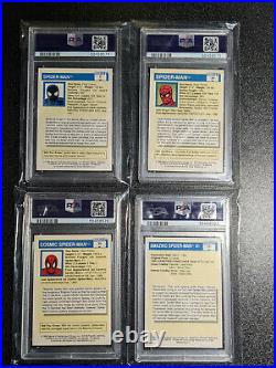1990 Marvel Universe PSA 8 Spider-Man Lot of four (4) Black Costume Cosmic