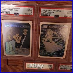 1990 Marvel Universe Series 1 Complete 5 Card HOLOGRAM Set MH1-MH5 Graded