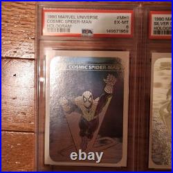 1990 Marvel Universe Series 1 Complete 5 Card HOLOGRAM Set MH1-MH5 Graded