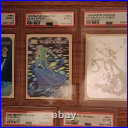 1990 Marvel Universe Series 1 Complete 5 Card HOLOGRAM Set MH1-MH5 Graded
