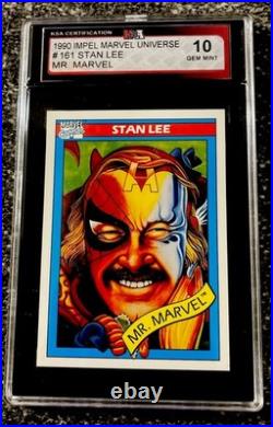 1990 Marvel Universe Stan Lee #161 MCU Marvel Comics Card GEM MINT KSA 10
