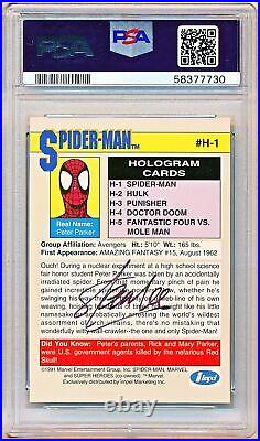 1991 Impel Marvel Universe Spiderman Hologram Stan Lee Auto #H-1 PSA/DNA 10