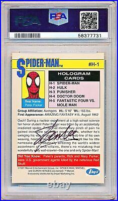 1991 Impel Marvel Universe Spiderman Hologram Stan Lee Auto #H-1 PSA/DNA 9