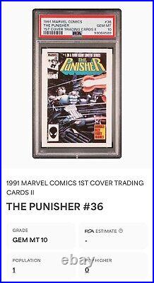 1991 Marvel Comics 1st Cover Cards II #36 Punisher Psa 10 Gem Mint Pop 1