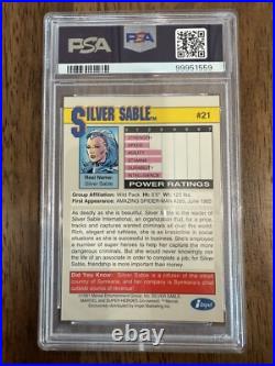 1991 Marvel Universe #21 Silver Sable Psa 10 Gem Mint Rare! Low Pop