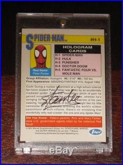 1991 Marvel Universe II STAN LEE Signed/Autograph Spider-Man H-1 Hologram RARE